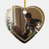Nieuwe Opa Nieuwe Baby 1e Kerstfoto Keramisch Ornament (Voorkant)