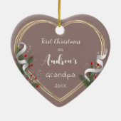 Nieuwe Opa Nieuwe Baby 1e Kerstfoto Keramisch Ornament (Achterkant)