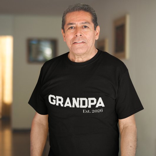 Nieuwe opa opgericht datum t-shirt