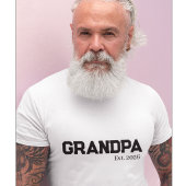 Nieuwe opa opgerichte datum t-shirt