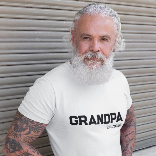 Nieuwe opa opgerichte datum t-shirt