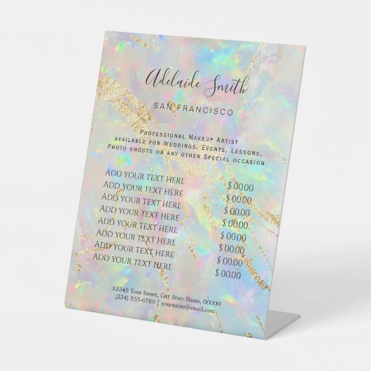 nieuwe opal prijslijst Pedestal Sign Reclamebord Met Voetstuk (Voorkant)