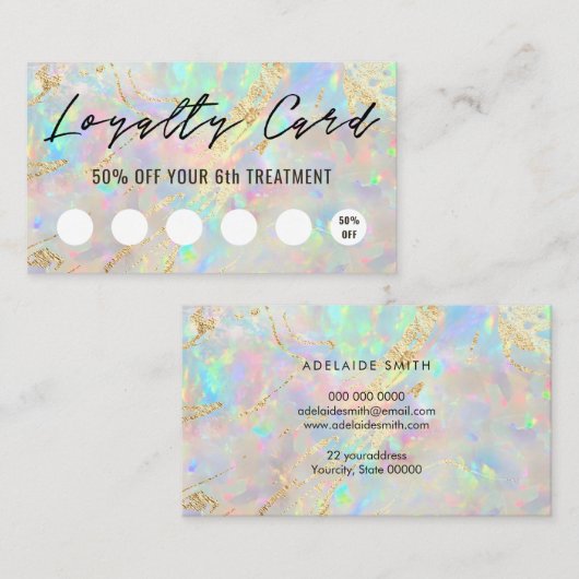 nieuwe opal textuur loyaliteitskaart visitekaartje