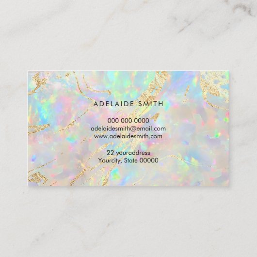 nieuwe opal textuur loyaliteitskaart visitekaartje (Achterkant)