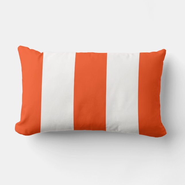 Nieuwe Oranje en witte lumbar met lumbar Pillow Cf Kussen (Voorkant)