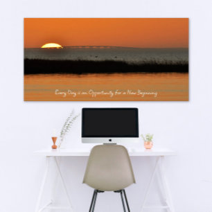 Nieuwe Oranje Zonnestijging Motivatie Citaat van h Poster