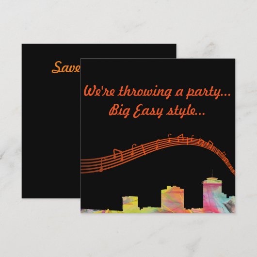 NIEUWE ORLEANEN, LOUISIANA SKYLINE WB1 - SAVE THE DATE (Voorkant / Achterkant)