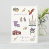 Nieuwe Orléans bewaar de datum met tekeningen Kaart (Staand voorkant)