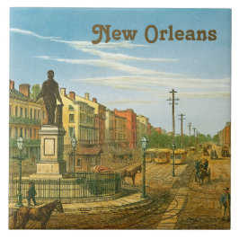 Nieuwe Orléans Canal Street Antiek Vintage Tegeltje