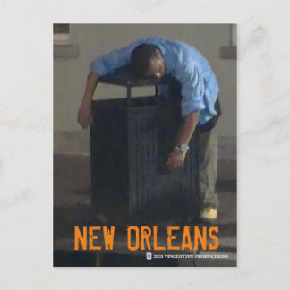 Nieuwe orleans Drink op vuilnis kan Briefkaart