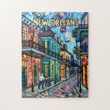 Nieuwe Orléans Franse Wijk Van Gogh Stijl Reizen