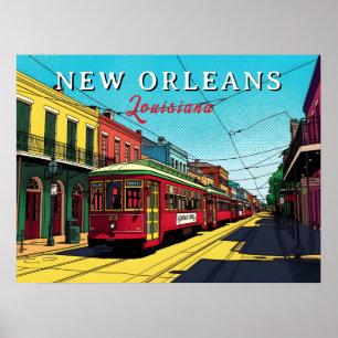 Nieuwe Orléans Geïnspireerde Stedelijke Kunst Poster