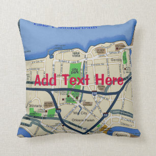 Nieuwe Orleans Kaart, voeg tekstual toe Kussen