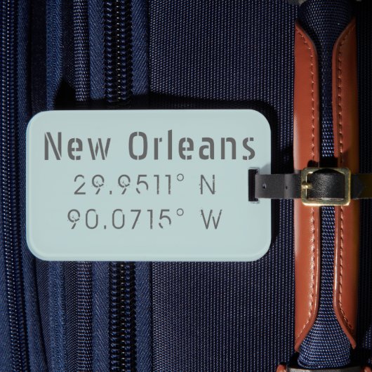 Nieuwe orleans Latitude en lengte Bagagelabel (Voorkant Insitu 4)