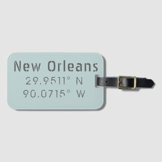 Nieuwe orleans Latitude en lengte Bagagelabel (Voorkant (horizontaal))