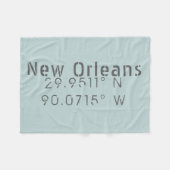 Nieuwe orleans Latitude en lengte Fleece Deken (Voorkant (Horizontaal))