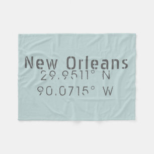 Nieuwe orleans Latitude en lengte Fleece Deken