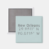 Nieuwe orleans Latitude en lengte Magneet (Voorkant / Achterkant)