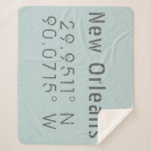 Nieuwe orleans Latitude en lengte Sherpa Deken (Voorkant)