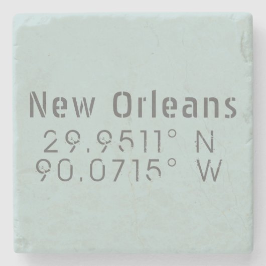 Nieuwe orleans Latitude Stenen Onderzetter (Voorkant)
