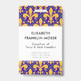 Nieuwe Orleans Mardi Gras Familiereünie Badge