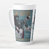 Nieuwe Orleans Music-aangepaste naam Latte Mok (Linkerhoek)