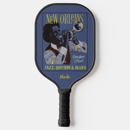Nieuwe Orleans Music-aangepaste naam Pickleball Paddle (Achterkant)