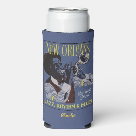 Nieuwe Orleans Music-aangepaste naam Seltzer Blikjeskoeler (Seltzer Voorkant)