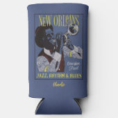 Nieuwe Orleans Music-aangepaste naam Seltzer Blikjeskoeler (Voorkant)