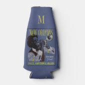 Nieuwe Orleans Muziek aangepaste monogram flessenk Flesjeskoeler (Voorkant)