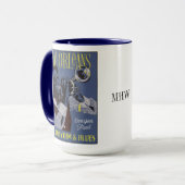 Nieuwe Orleans Muziek aangepaste monogram mokken (Voorkant links)