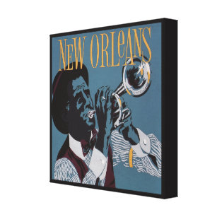 Nieuwe Orleans muziekcanvasafdruk Canvas Afdruk
