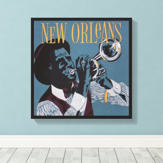 Nieuwe Orleans muziekcanvasafdruk Canvas Afdruk (Insitu (Houten vloer))