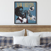 Nieuwe Orleans muziekcanvasafdruk Canvas Afdruk (Insitu (Slaapkamer))
