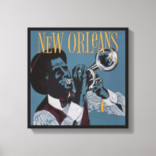 Nieuwe Orleans muziekcanvasafdruk Canvas Afdruk