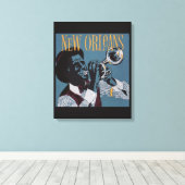 Nieuwe Orleans muziekcanvasafdruk Canvas Afdruk (Insitu (Houten vloer))