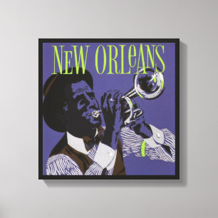 Nieuwe Orleans muziekcanvasafdruk Canvas Afdruk