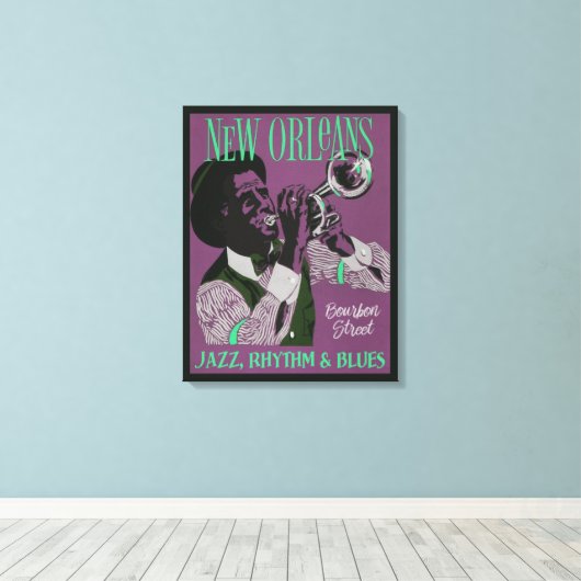 Nieuwe Orleans muziekcanvasafdruk Canvas Afdruk (Insitu (Houten vloer))