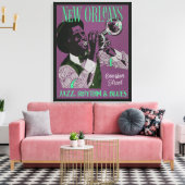 Nieuwe Orleans muziekcanvasafdruk Canvas Afdruk (Insitu (Woonkamer))