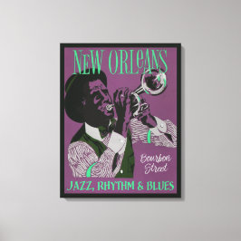 Nieuwe Orleans muziekcanvasafdruk Canvas Afdruk