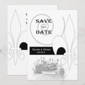 Nieuwe Orléans Riverboat Fleur de Lis Bewaar de da Kaart (Voorkant / Achterkant)