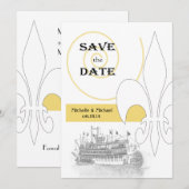 Nieuwe Orléans Riverboat Fleur de Lis Bewaar de Da Kaart (Voorkant / Achterkant)