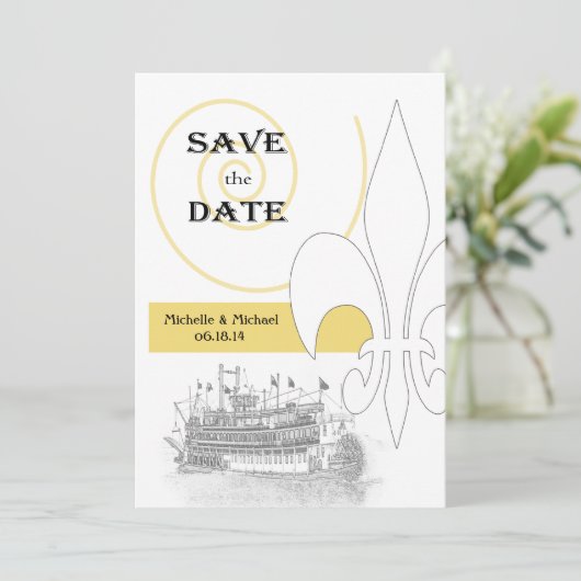 Nieuwe Orléans rivierboot Fleur de Lis Save the Da Kaart (Staand voorkant)