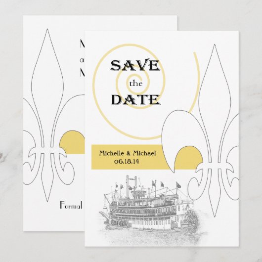 Nieuwe Orléans rivierboot Fleur de Lis Save the Da Kaart (Voorkant / Achterkant)