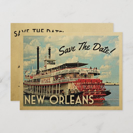 Nieuwe Orleans sparen de Datum  Briefkaarten (Voorkant / Achterkant)
