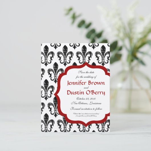 Nieuwe Orleans sparen de Datum Save The Date (Staand voorkant)