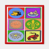 Nieuwe Orleans Symbolen Magneet (Voorkant)