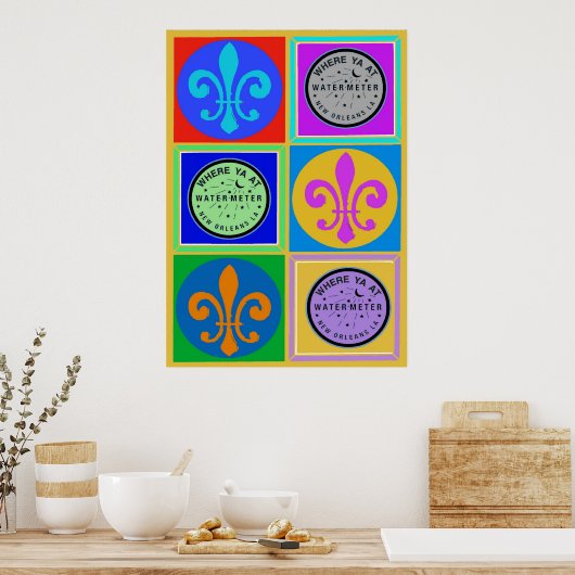 Nieuwe Orleans Symbolen Poster (Keuken)