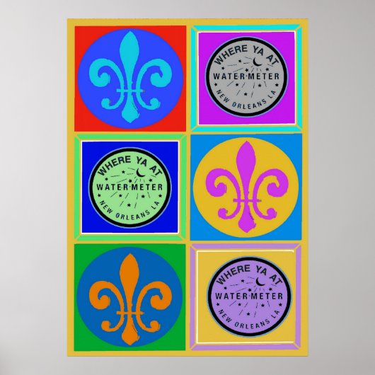 Nieuwe Orleans Symbolen Poster (Voorkant)