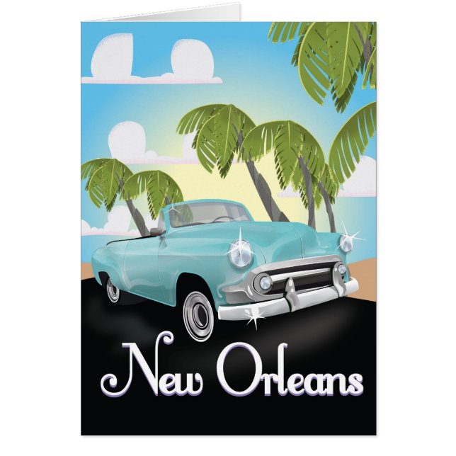 Nieuwe Orleans vintage reisposter. (Voorkant)